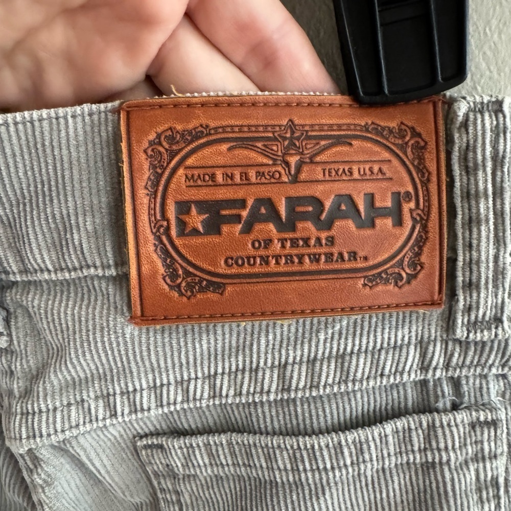 Farah Slim Fit Gray Corduroy Pants